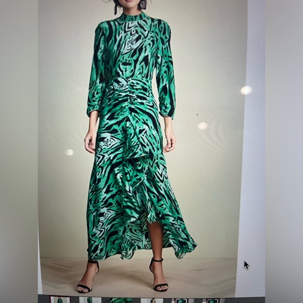 Rixo open back animal print long dress
